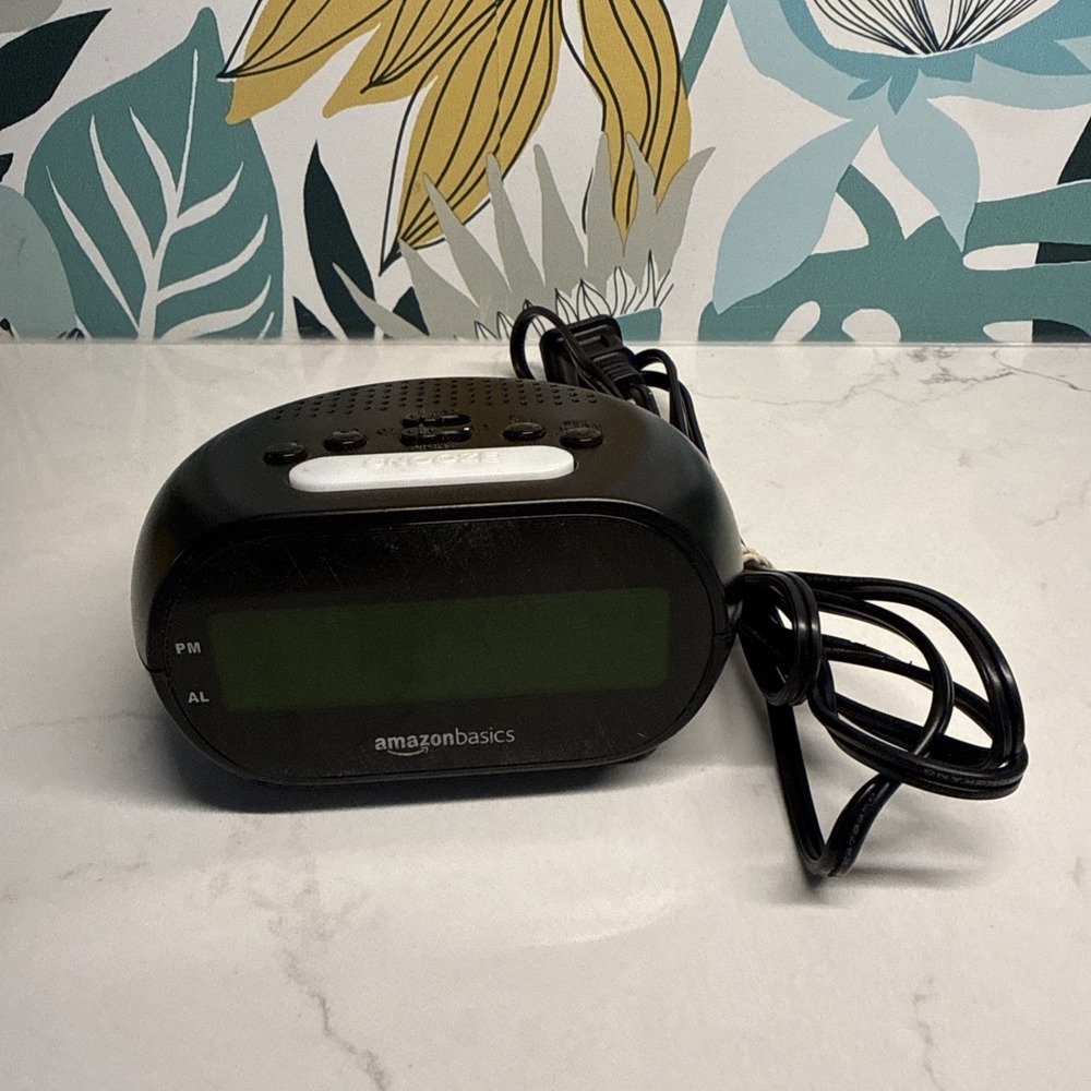TWO PACK!!! Amazon Basics Small Digital Alarm‎ Clock With LED Display Black